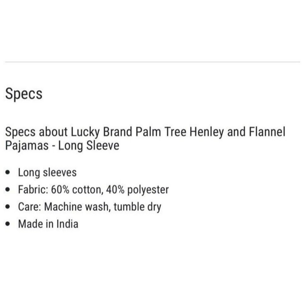 New Lucky Brand Men's 2-Pc Pajama Palm‎ Tree Henley Plaid Flannel Pant Set Large - Picture 4 of 7
